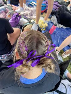 Track hairstyles, meet day, meet styles, ducth braids, buns, ribbon, sparkles Athletic Braids, Meet Hairstyles, Competition Hair, Softball Hairstyles, Ribbon Braids, Sport Hair, Game Day Hair, Ribbon Hairstyle