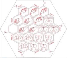 a diagram showing the various parts of a hexagonal structure with numbers and symbols