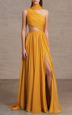 Roksanda Ilincic Dress, Yellow Dresses Prom, Dresses 2024 Trend, Draping Fashion, Prabal Gurung, Indian Fashion Dresses, Mode Inspo, Fancy Dresses, Yellow Dress