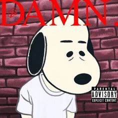 an image of a cartoon dog with the words damn on it