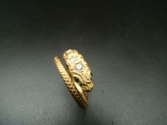 14k Gold amazingly detailed snake ring with diamonds and emerald eyes.. $590.00, via Etsy. Emerald Eyes, Snake Ring, Class Ring, Statement Rings, Emerald, Wedding Rings, Diamonds, Engagement Rings, New York