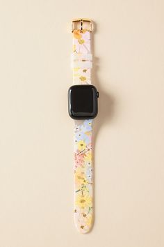 Adorned with colorful florals, this band transforms your smart watch into a statement accessory. Cute Apple Watch, Cute Apple Watch Bands, Apple Watch Bands Women, Apple Watch Band, Yellow Fits, Shop Fans, Model Fits, Accessories Shop, Apple Watch Bands