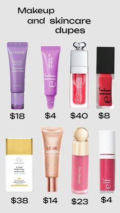 Makeup and skincare dupes #elf #elfcosmetics #laneige #dior #lorealparis #drunkelephant #rarebeauty #selenagomez Makeup And Skincare, Elf, Dior, Skin Care, Energy, Skin, Makeup, Make Up