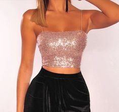 Strapless Tank Top, Spaghetti Strap Crop Top, Sequin Crop Top, Off Shoulder Crop Top, Summer Crop Tops, Sequin Tank Tops, Tank Top Camisole, Shoulder Crop Top, Fashion Tops