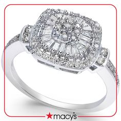 in stock Macy's White Gold Diamond Ring With Prong Setting, Macy's Diamond Cut Wedding Ring, Macy's White Gold Diamond Ring Brilliant Cut, Macy's Fine Jewelry Diamond Cut Ring, Macy's Brilliant Cut Diamond White Diamond Ring, Macy's Brilliant Cut White Gold Diamond Ring, Macy's Promise Ring With Diamond Cut, Elegant White Diamond Ring From Macy's, Macy's Diamond Ring With Prong Setting