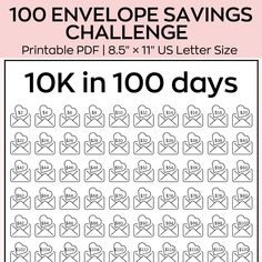 the printable envelope savings challenge is available for $ 10, and it's free to