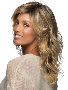 Icy Blonde Highlights, Wilshire Wigs, Long Layered Cuts, Flirty Style, Platinum Blonde Highlights, Ponytail Hair Piece, Best Wig Outlet, Golden Blonde Highlights, Barrel Curls