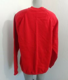 Arm pit to arm pit:  21 1/2" Top of shoulder to hem:  27" 50% Cotton, 50% Polyester From smoke free home. Fleece Sweatshirt, Raglan Sleeve, Vintage 90s, Sweatshirts, Red