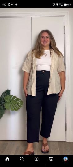 Plus Size Office Outfits Summer, Gen Z Business Casual Plus Size, Therapist Outfits Women Plus Size, Plus Size Summer Work Outfits The Office, Midsize Professional Outfits, Teacher Outfit Plus Size, Plus Size Work Outfits Business Casual, Short Sleeve Button Down Outfit, Placement Outfits