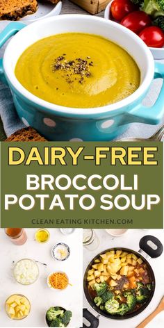 Delight in this Dairy-Free Broccoli Potato Soup, a deliciously creamy, vegan-friendly recipe. Perfect for those seeking lactose-free options, this soup blends the rich flavors of fresh broccoli and hearty potatoes, offering a healthy and comforting meal. It's an ideal choice for vegan diets and anyone with dairy sensitivities. Packed with nutrients and easy to prepare, this soup is not only satisfying but also aligns with clean eating and whole food principles. Cleaning Eating, Broccoli Potato Soup, Broccoli Potato, Nutritarian Diet, Creamy Broccoli Soup, Vegan Broccoli, Cream Of Broccoli Soup