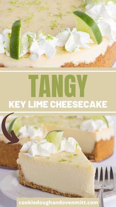 the key lime cheesecake is ready to be eaten