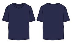 Short sleeve T shirt technical fashion flat sketch vector illustration navy color template front and back views Fashion Flat Sketch, T Shirt Sketch, Color Template, Flat Sketches, Short Sleeve T Shirt, Navy Color, Fashion Flats