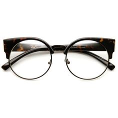 Indie Hipster Round Cat Eye Clear Lens Half Frame Glasses 9351 | @giftryapp Clear Round Glasses, Semi Rimless Glasses, Half Frame Glasses, Shell Glasses, Cat Eye Colors, Retro Eyeglasses, Hipster Glasses, Holly Golightly, Indie Hipster