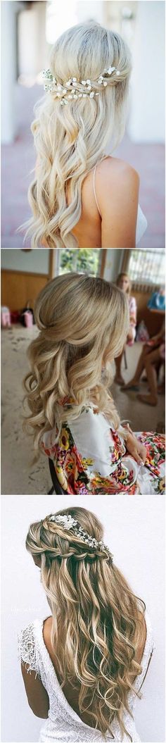 20 Half Up Half Down Wedding Hairstyles Anyone Would Love #weddings #weddinghairstyles #hairtyles Strapless Dress Hairstyles, Down Wedding Hairstyles, Hairstyles Theme, Up Hairdos, Half Up Half Down Wedding, Diy Wedding Hair, Braided Hairdo, Vintage Wedding Hair