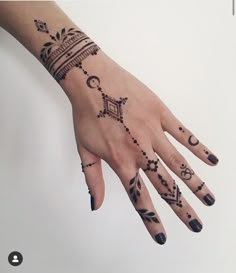 a woman's hand with tattoos on it