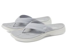 SKECHERS Performance Arch Fit Radiance - Lure - Women's Sandals : Gray : Give your feet the luxurious touch of comfort wearing SKECHERS Performance Arch Fit Radiance - Lure Slippers that are crafted with a textile upper, textile lining, and contoured Goga Mat footbed with arch fit. The slip-ons come with an open round toe shape and a toe-post closure for easy on/off. Ethylene vinyl acetate outsole. Imported. Measurements: Heel Height: 4 3 5 in Product measurements were taken using size 5, width B - Medium. Please note that measurements may vary by size. Skechers Slip On, Skechers Women, Comfort Wear, Slip Ons, Arch Support, Women's Sandals, Flip Flop, Womens Flip Flop, Shopping List