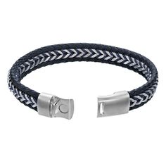 Add a stylish new element to your daily look with this LYNX men's braided blue leather bracelet. Add a stylish new element to your daily look with this LYNX men's braided blue leather bracelet. Braided blue leather Chain type: foxtail Metal: stainless steel Length: 8.5 in. Packaging: pouch Finish: polished Size: 8.50. Color: Multicolor. Gender: male. Age Group: adult. Modern Adjustable Blue Braided Bracelets, Modern Adjustable Blue Braided Bracelet, Adjustable Blue Leather Strap Bracelets, Casual Blue Bracelets For Everyday Use, Casual Blue Bracelets For Everyday, Casual Silver Leather Braided Bracelet, Modern Blue Leather Bracelet, Packaging Pouch, Leather Cord Bracelets