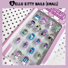 Kawaii Sanrio Nails - Press On Nails W Twin Stars, Keroppi, Hello Kitty, My Melody, Pompompurin, Badtz Maru, Tuxedo Sam & More These Cute Kawaii Sanrio Characters Press On Nails Are Adorbs! For The Cutest Sanrio Manicure Ever! Please Note These Run Small. These Sanrio Nails Are Best For Petite Hands Or Kids. Brand New! #Sanrio #Nails #Kawaii #Hellokitty #Nailart Sanrio Manicure, Sanrio Nails, Kawaii Hellokitty, Tuxedo Sam, Nails Press, Badtz Maru, Kawaii Sanrio, Nails For Kids, Cat Nails