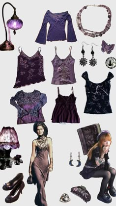 Dark Purple Whimsigothic, Purple Grunge Aesthetic Outfit, Purple Fairycore Outfit, Dark Purple Outfit Aesthetic, Green Grunge Outfit, 80s Whimsigoth, Blue Whimsigoth, Whimsigoth Academia, Green Whimsigoth