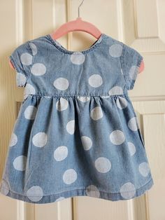 Carter's Baby Girl's Blue Polka-dot Dress 12M. Blue Polka Dot Dress, Carters Baby, Blue Polka Dots, Polka Dot Dress, Dot Dress, All Fashion, Polka Dot, Kids Fashion, Polka Dots