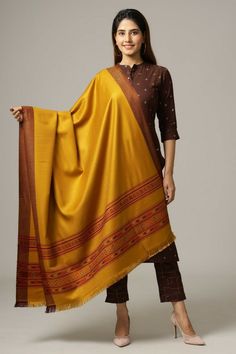 Item Description  Item - 1 PC Wool Reversible Kullu Shawl Fabric - Wool Pattern :- Solid  Color :- Mustard Yellow Weight - : 0.380 Kg (Approx) Size : 80" x 40" Inches ( 203 X 101 Cm) (Approx) Wash Care - Dry Clean / Hand Wash in Cold Water Product Description * Beautiful Designs, made From Rare High Quality Materials. Each Piece is A Testimony To Superior Craftsmanship And Skillful Weaving. Used :- Shawl, Meditation Wrap, Winter Blanket, AC Throw, Kullu - Khaddi weave inspired from the design la Oversize Scarf, Meditation Shawl, Winter Blanket, Winter Blankets, Stole Scarf, Oversized Scarf, Wool Shawl, Shawl Pattern, Mustard Yellow