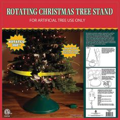 a christmas tree stand is shown with instructions on how to put it in the shape of a