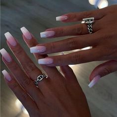 Super Cute And Stylish Ships In 5-10 Business Days Nails Pinkish, Ballet Nails, White Gradient, Easy Nails, Y2k Nails, Her Nails, White Nail, Gradient Nails, Nagel Inspo