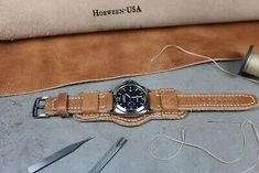 Horween leather watch band Full grain Brown Cuff watch strap 18-24mm, Bund strap | eBay Horween Leather, Leather Watch Band, Cuff Watch, Leather Watch Strap, Leather Watch Bands, Vegetable Tanned Leather, Watch Strap, Watch Band, Full Grain Leather