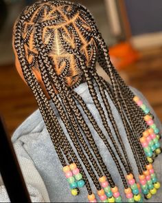 Knotless Braids With Beads Kids, Toddler Knotless Braids With Beads, Braids With Beads Kids, Lil Girl Hairstyles Braids, Kids Braids With Beads, Braids And Beads