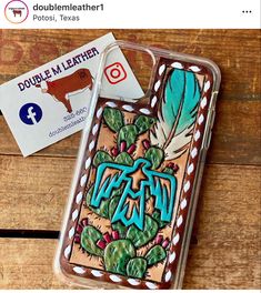 a cell phone case with an image of a cactus and the words texas on it