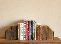 Hand Hewn Beams, Reclaimed Wood Beams, Bookshelf Organization, Wood Beams, Pallet Projects, Style Expert, Reclaimed Wood, Elk, Bookends