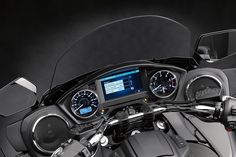 the gauges and instrument controls are visible in this motorcycle's dash display screen