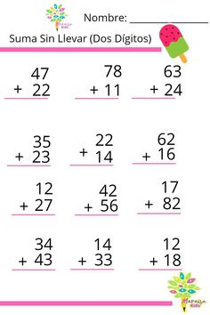 the sub page for suma sin levi dos dijitos with numbers and an ice cream