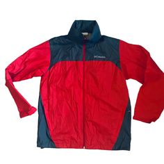 New Condition Smoke Free Red Nylon Outerwear For Outdoor, Red Nylon Track Jacket For Outdoor Activities, Red Nylon Track Jacket For Outdoor, Red Nylon Hooded Track Jacket, Sporty Red Windbreaker For Outdoor Activities, Red Sporty Outerwear For Outdoor Activities, Sporty Red Outerwear For Outdoor Activities, Red Sporty Outerwear For Outdoor, Sporty Red Outerwear For Outdoor