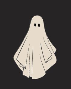 a white ghost floating in the air on a black background