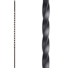 an image of a pair of black twisted needles