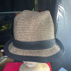 Summer Hat Brown Fedora Panama Hat For Day Out, Casual Brown Straw Hat With Flat Brim, Casual Brown Fedora Straw Hat, Casual Brown Flat Brim Straw Hat, Casual Beige Brimmed Fedora, Casual Brown Fedora For Spring, Summer Brown Fedora With Short Brim, Brown Fedora Straw Hat For Day Out, Trendy Brown Straw Hat For Spring