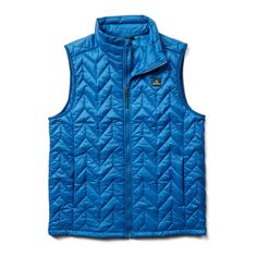 Alpine Insulated Vest In Bright Blue Wolverine Durable Ripstop: Durable Ripstop For Long-Lasting Wear Primaloft Silver Insulation: This Packable, Breathable And Water-Resistant Insulation Regulates Comfort During Intense Activity Chevron-Quilting Pattern: Chevron Quilting Pattern Traps Heat And Reduces Bulk Water Resistant: Fabric Repels Water On Contact To Help Keep You Dry 100% Recycled Polyester Ripstop, 45 Gsm; 1.3 Oz. Durable Water Repellant (Dwr) Primaloft Silver Insulation; 133 Gsm Ykk Vi Casual Blue Vest Outerwear, Sleeveless Outerwear For Hiking In Fall, Sleeveless Fall Hiking Outerwear, Sleeveless Outerwear For Fall Hiking, Sleeveless Fall Outerwear For Hiking, Sleeveless Blue Outdoor Outerwear, Sleeveless Blue Outerwear For Outdoor, Blue Winter Vest For Outdoor Activities, Blue Vest For Outdoor Winter Activities