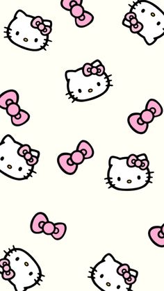 hello kitty wallpaper with pink bows and hearts