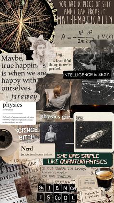 the collage is made up of many different things in this photo, including words and pictures