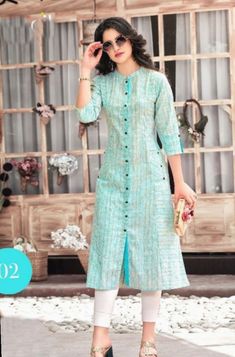 Design Kurta, Indian Kurti Designs, Kurti Sleeves Design, Churidar Designs, Kurti Patterns