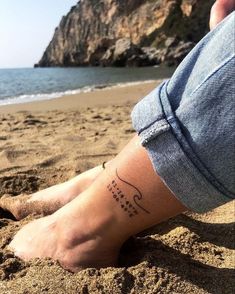 Unique & Cute Travel Tattoo Ideas For Women Wave Tattoo With Coordinates, Coordinates Tattoo Wave, Beach Love Tattoo, Coordinates Tattoo With Wave, Beach Coordinates Tattoo, Beach Aesthetic Tattoo, Florida Themed Tattoos, Vacation Tattoo Ideas, Travel Tattoo Ideas For Women