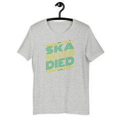 Ska Punk Music Lover Gifts. Ska Jazz Punk Music Musician Old School Retro Gift. Ska Never Died . The upbeat ska punk music scene is alive at music bars . Go form your own band and relive the best ska the 70s 80s and 90s . This t-shirt is everything you've dreamed of and more. It feels soft and lightweight, with the right amount of stretch. It's comfortable and flattering for both men and women. * 100% combed and ring-spun cotton (Heather colors contain polyester) * Ash color is 99% combed and ri Unisex Punk T-shirt With Letter Print, Band Merch Graphic Print Tops For Skateboarding, Hip Hop Screen Print Tops For Skateboarding, Hip Hop Tops With Letter Print For Skateboarding, Graphic Tee With Letter Print For Skateboarding, Punk Band Logo T-shirt For Summer, Music-themed T-shirt With Band Logo For Streetwear, Music-themed Band Logo T-shirt For Streetwear, Summer Punk Band Logo T-shirt