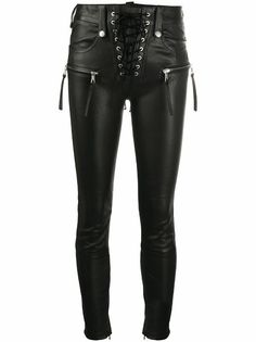 NWT Ben Taverniti Unravel Project Black Leather Lace up Pants Beautiful condition. New With Tags. Crafted in 100% leather Size 26 ~ 13.5" Waist x 15.5" Hips x 27.5" Inseam x 37" Length Please ask any and all questions as I do not accept returns. Thank you. Leather Pants Outfit Night, Lace Up Trousers, Slouchy Knit Sweater, Striped Wide Leg Trousers, Winter Pants Outfit, Long Sleeve Denim Jacket, Rocker Chic, Bralette Tops, Cropped Trousers