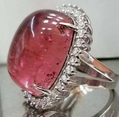 Pink Tourmaline Ring, 18k Gold Ring, Ring Stone, Amethyst Jewelry, Tourmaline Ring, White Gold Engagement, Lovely Ring, White Gold Engagement Rings, Cz Ring