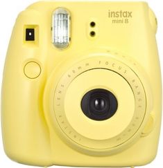 a yellow instax mini 8 camera