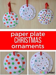 paper plate christmas ornament craft for kids to make and hang on the wall