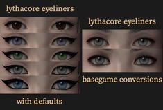 the different types of eyes are shown in this graphic above it's description and description