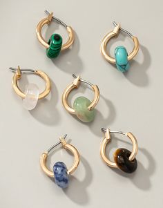 Mini hoop earrings with donut shape natural stone. Made of iron and natural stones: malachite, tiger eye, blue lapis, turquoise, jade, rose quartz. Shiny gold plating hoops. Trendy Gold Jewelry With Natural Stones, Small Hoop Earrings With Natural Stones For Everyday, Everyday Small Hoop Earrings With Natural Stones, Trendy Hoop Jewelry For Jewelry Making, Gold Hoop Jewelry With Natural Stones, Small Hoop Earrings With Natural Stones, Trendy Natural Stone Jewelry For Everyday, Gold Hoop Earrings With Natural Stones, Hoop Earrings With Natural Stones