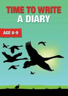 the cover of time to write a diary, with birds flying in the sky above